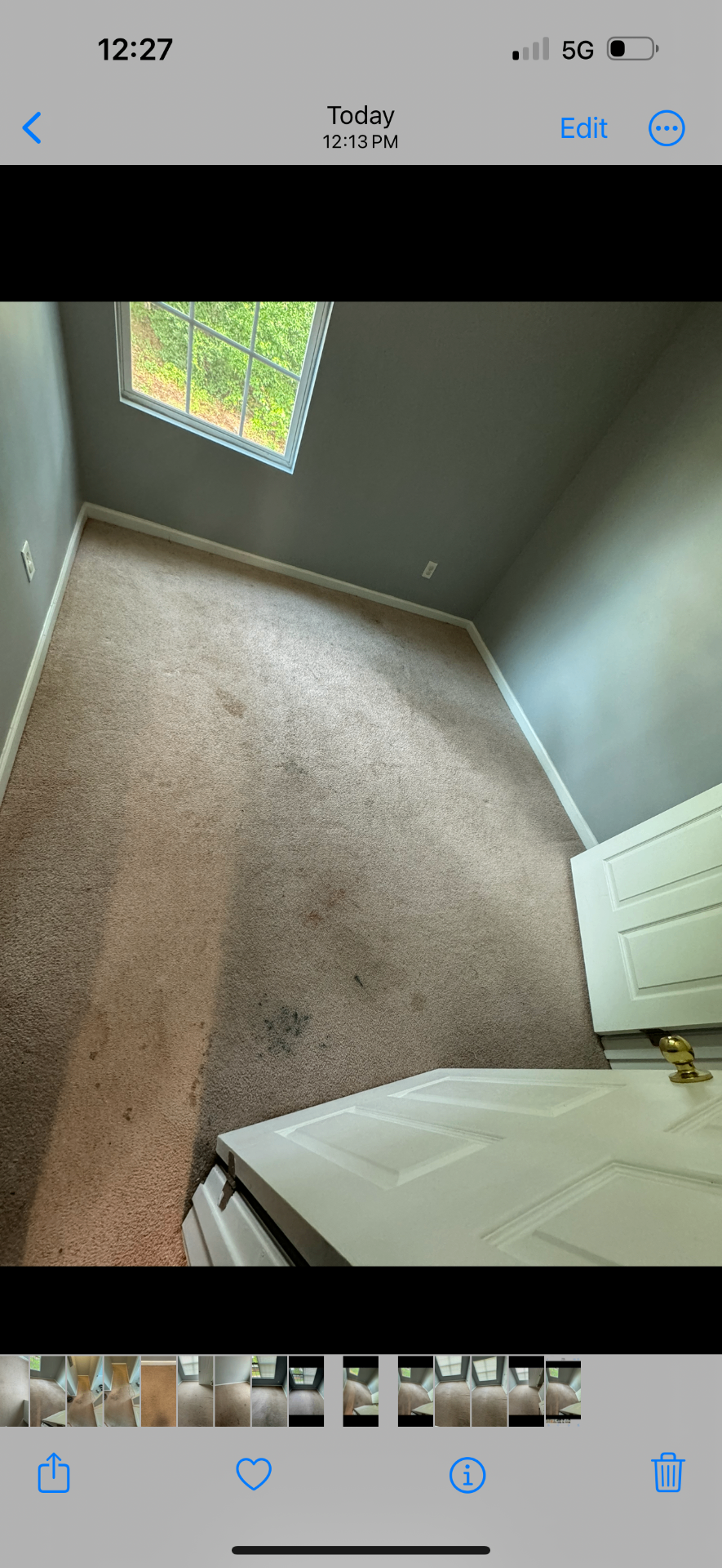 Deep stain & traffic removal — before